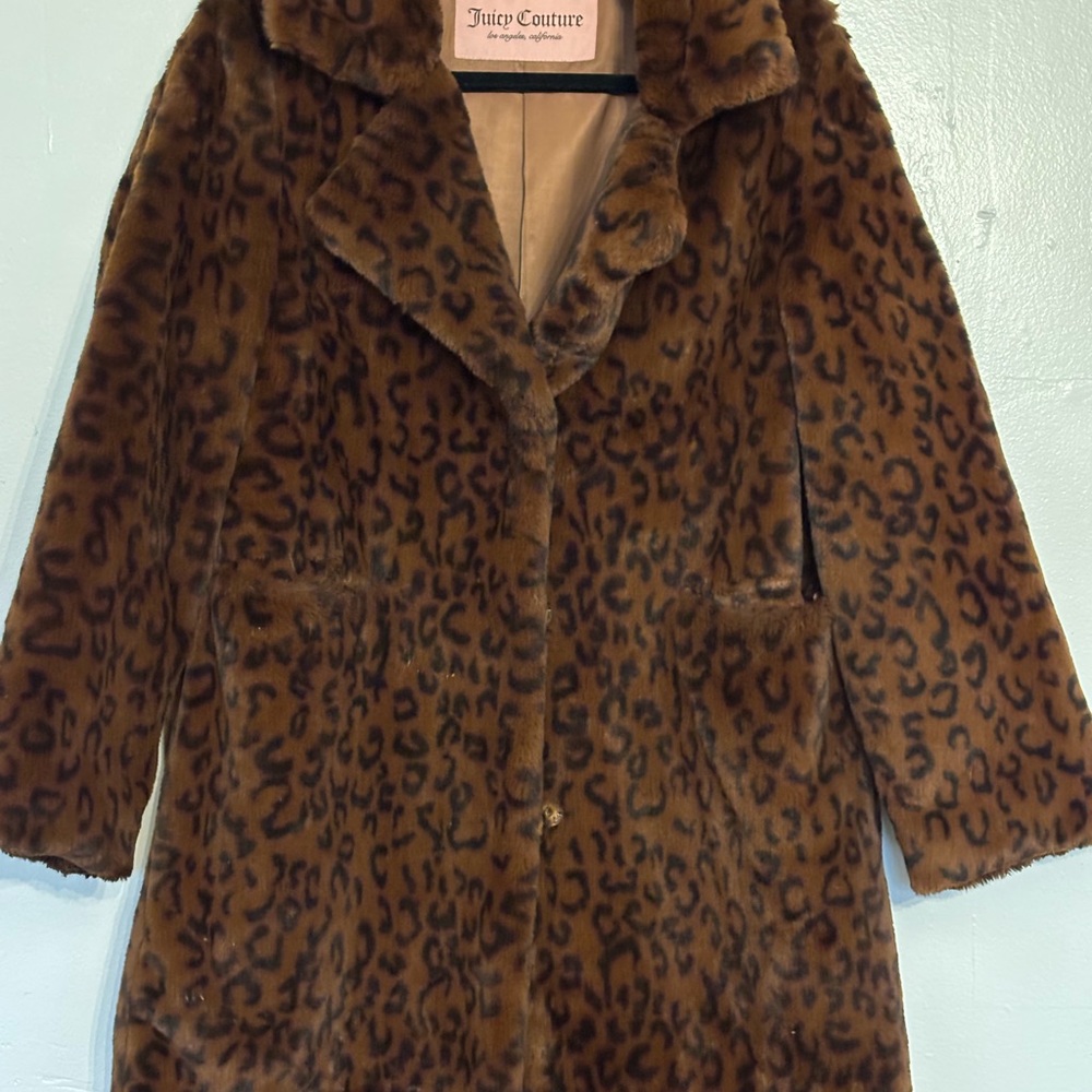 Juicy Couture Brown Faux Fur Coat
